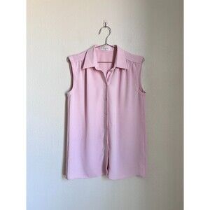 Babaton Aritzia Sleeveless Button Down Blouse in Pink Size XS